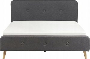 Beliani Łóżko tapicerowane 160 x 200 cm ciemnoszare RENNES II 5