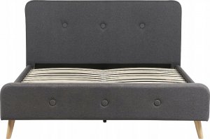 Beliani Łóżko tapicerowane 160 x 200 cm ciemnoszare RENNES II 6