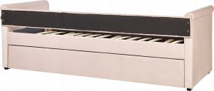 Beliani Łóżko wysuwane welurowe 90 x 200 cm różowe LIBOURNE 9