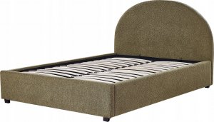 Beliani Łóżko z pojemnikiem boucle 160 x 200 cm zielone oliwkowe VAUCLUSE 4