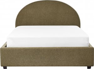 Beliani Łóżko z pojemnikiem boucle 160 x 200 cm zielone oliwkowe VAUCLUSE 6
