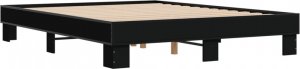 vidaXL Rama łóżka, czarna, 150x200 cm, materiał drewnopochodny i metal 6
