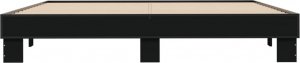vidaXL Rama łóżka, czarna, 200x200 cm, materiał drewnopochodny i metal 4