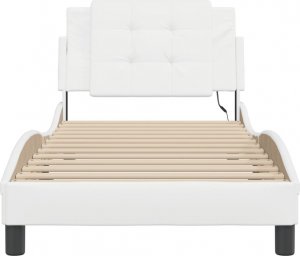 vidaXL vidaXL Rama łóżka z LED, biała, 90x200 cm, sztuczna skóra 6