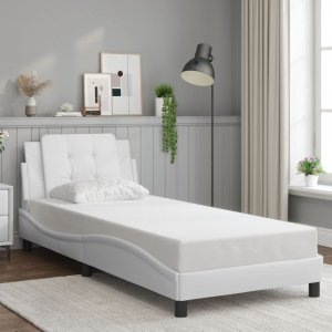 vidaXL vidaXL Rama łóżka z LED, biała, 80x200 cm, sztuczna skóra 4
