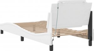 vidaXL vidaXL Rama łóżka z LED, biała, 80x200 cm, sztuczna skóra 10