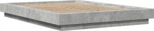 vidaXL vidaXL Rama łóżka z LED, szarość betonu, 135x190 cm 2