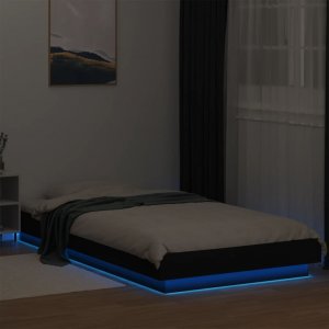 vidaXL vidaXL Rama łóżka z LED, czarna, 90x190 cm, materiał drewnopochodny 3