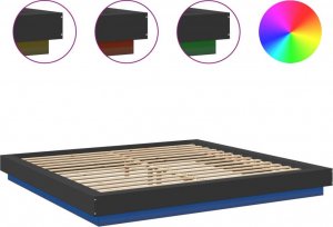 vidaXL vidaXL Rama łóżka z LED, czarna, 180x200 cm, materiał drewnopochodny 8