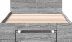 vidaXL vidaXL Rama łóżka z szufladą, szary dąb sonoma, 75x190 cm 4