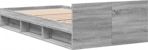 vidaXL vidaXL Rama łóżka z szufladą, szary dąb sonoma, 75x190 cm 6
