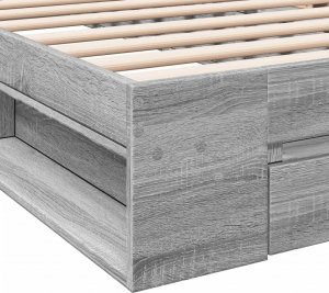 vidaXL vidaXL Rama łóżka z szufladą, szary dąb sonoma, 75x190 cm 8