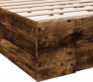 vidaXL vidaXL Rama łóżka z szufladami, przydymiony dąb, 135x190 cm 8