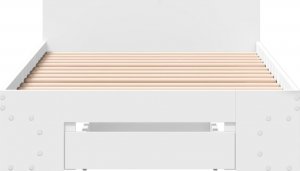 vidaXL Rama łóżka z szufladą, biała, 100x200 cm 4