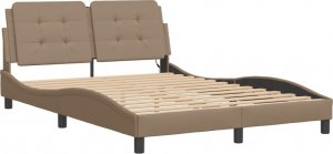 vidaXL vidaXL Rama łóżka z LED, kolor cappuccino, 140x190 cm, sztuczna skóra 3