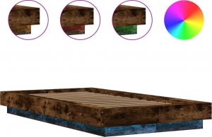 vidaXL vidaXL Rama łóżka z LED, przydymiony dąb, 100x200 cm 8