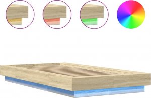vidaXL vidaXL Rama łóżka z LED, dąb sonoma, 100x200 cm 8