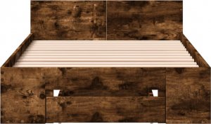 vidaXL vidaXL Rama łóżka z szufladą, przydymiony dąb, 90x200 cm 4