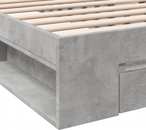 vidaXL vidaXL Rama łóżka z szufladą, szarość betonu, 100x200 cm 8