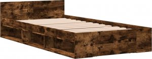 vidaXL vidaXL Rama łóżka z szufladą, przydymiony dąb, 75x190 cm 2