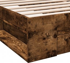 vidaXL vidaXL Rama łóżka z szufladą, przydymiony dąb, 75x190 cm 8