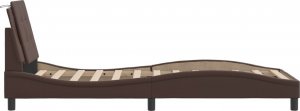 vidaXL vidaXL Rama łóżka z LED, brązowa, 80x200 cm, sztuczna skóra 9