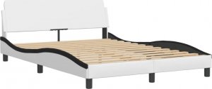 vidaXL vidaXL Rama łóżka z LED, biało-czarna, 140x200 cm, sztuczna skóra 7