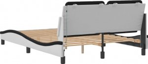 vidaXL vidaXL Rama łóżka z LED, biało-czarna, 140x200 cm, sztuczna skóra 9