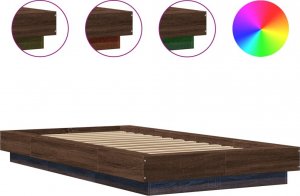 vidaXL vidaXL Rama łóżka z LED, brązowy dąb, 100x200 cm 8