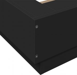 vidaXL vidaXL Rama łóżka z LED, czarna, 100x200 cm, materiał drewnopochodny 10