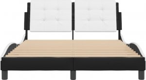 vidaXL Rama łóżka z zagłówkiem czarno-biała 120x200 cm 4