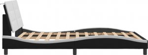 vidaXL Rama łóżka z zagłówkiem czarno-biała 120x200 cm 5