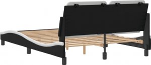 vidaXL Rama łóżka z zagłówkiem czarno-biała 120x200 cm 6