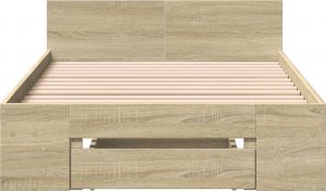 vidaXL vidaXL Rama łóżka z szufladą, dąb sonoma, 75x190 cm 4