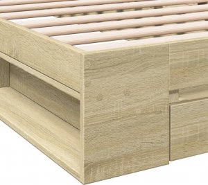 vidaXL vidaXL Rama łóżka z szufladą, dąb sonoma, 75x190 cm 8