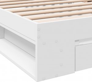 vidaXL Rama łóżka z szufladą, biała, 75x190 cm 8