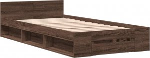vidaXL vidaXL Rama łóżka z szufladą, brązowy dąb, 75x190 cm 2
