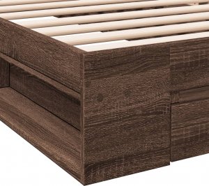 vidaXL vidaXL Rama łóżka z szufladą, brązowy dąb, 75x190 cm 8