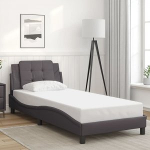vidaXL vidaXL Rama łóżka z LED, szara, 100x200 cm, sztuczna skóra 5