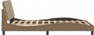 vidaXL vidaXL Rama łóżka z zagłówkiem, cappuccino, 140x190 cm, sztuczna skóra 5