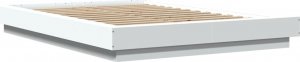 vidaXL vidaXL Rama łóżka z LED, biała, 135x190 cm, materiał drewnopochodny 2