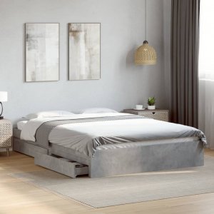 vidaXL vidaXL Rama łóżka z szufladami, szarość betonu, 150x200 cm 3