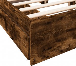 vidaXL vidaXL Rama łóżka z szufladami, przydymiony dąb, 135x190 cm 8