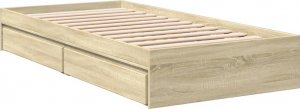 vidaXL vidaXL Rama łóżka z szufladami, dąb sonoma, 90x200 cm 6