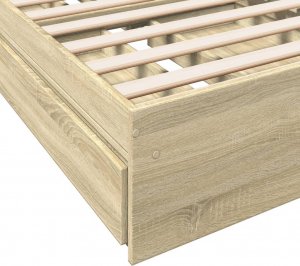 vidaXL vidaXL Rama łóżka z szufladami, dąb sonoma, 90x200 cm 8