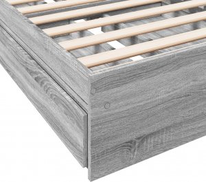 vidaXL vidaXL Rama łóżka z szufladami, szary dąb sonoma, 90x190 cm 8