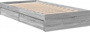 vidaXL vidaXL Rama łóżka z szufladami, szary dąb sonoma, 75x190 cm 2