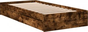 vidaXL Rama łóżka z szufladami, przydymiony dąb, 100x200 cm 2