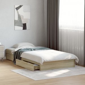 vidaXL vidaXL Rama łóżka z szufladami, dąb sonoma, 75x190 cm 3