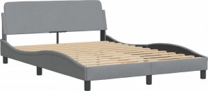 vidaXL vidaXL Łóżko z materacem, jasnoszare, 140x190 cm, obite tkaniną 4